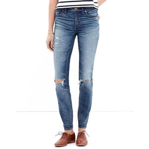 MADEWELL 9" High-Rise Skinny Jeans: Torn-Knee Edition 28